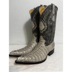 Aguila Real Cowboy Boots Exotic Leather Gray Genuine Crocodile Men’s Sz 6.5